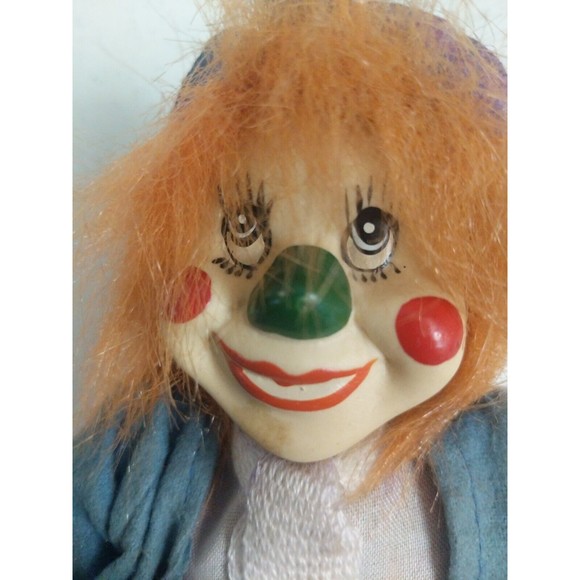 Clown Puppet On A Swing With Strings Figurine Doll 7" Collector - Picture 2 of 7